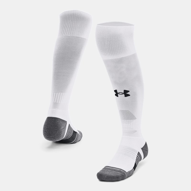 Unisex Under Armour Accelerate Over-The-Calf Socks White / Pitch Gray / Black XL